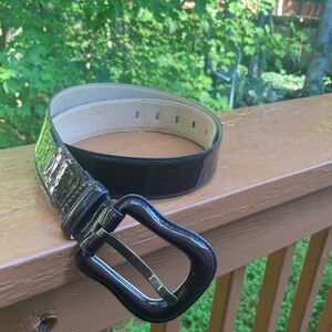Lake Shore Drive leather brown shiny belt